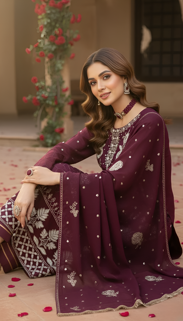 Orchid Embroidered Suit